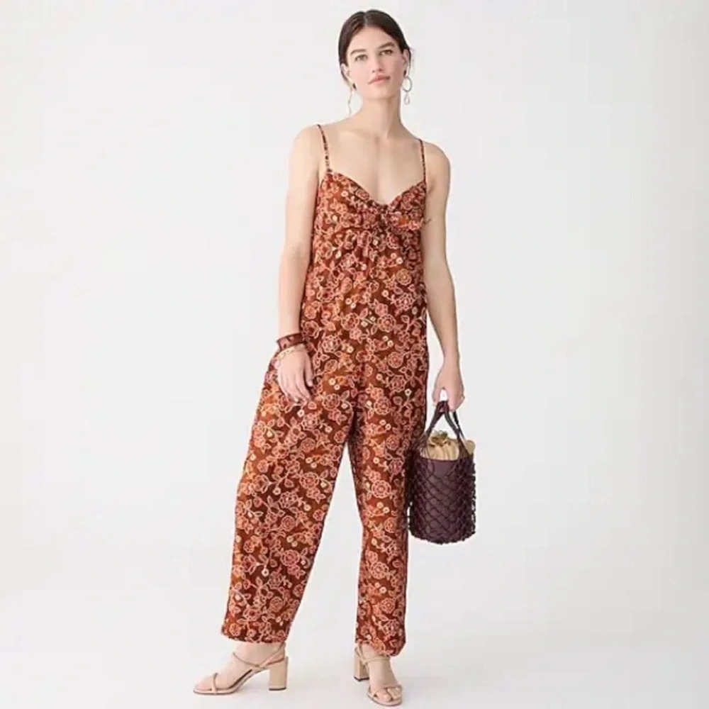 J. Crew Tie-Front Jumpsuit in Vintage Vines